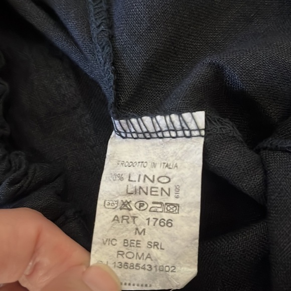 Vic bee Linen Navy Pant Size M - Picture 12 of 14